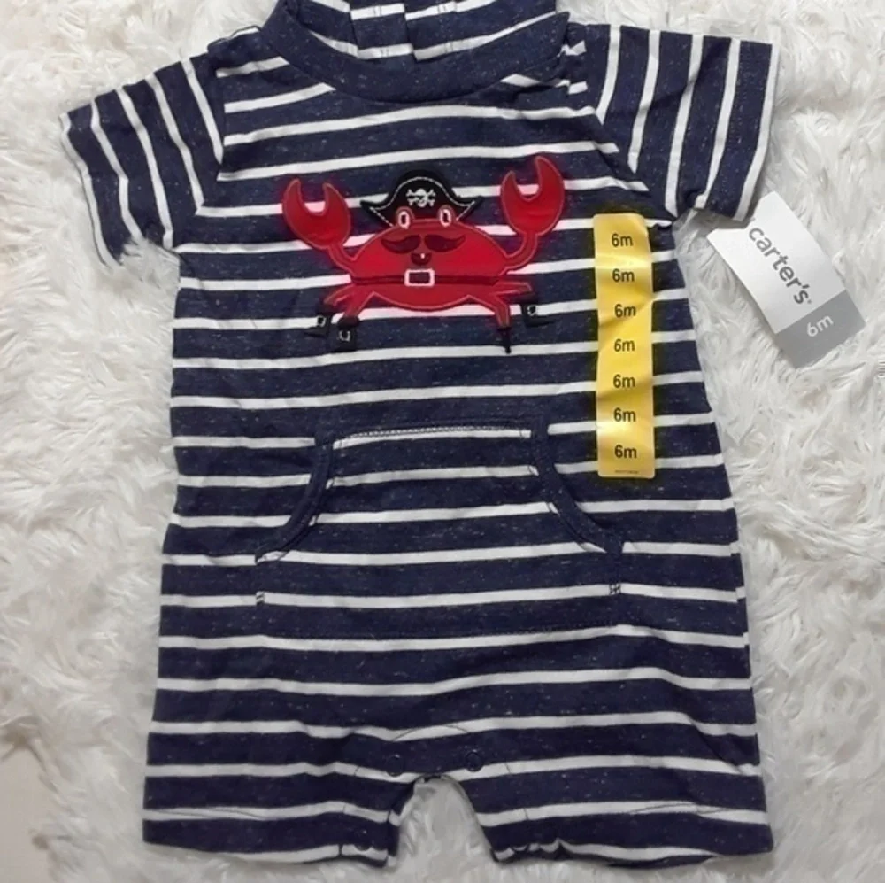 ☄Carter's Pirate Crab Baby One-Piece-Size 6 Mos